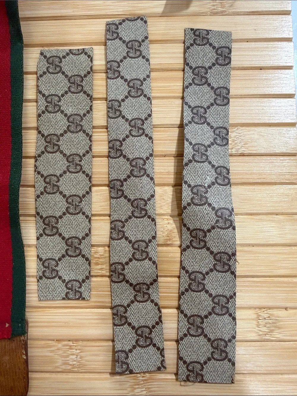 Authentic Gucci Web Straps with Beige GG Canvas Trim 7 pieces project